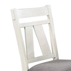 Chaise de salle à manger classique de 24 pouces, assise rembourrée, lot de 2, gris, blanc
