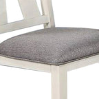 Chaise de salle à manger classique de 24 pouces, assise rembourrée, lot de 2, gris, blanc