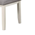 Chaise de salle à manger classique de 24 pouces, assise rembourrée, lot de 2, gris, blanc
