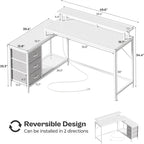 Bureau d'ordinateur réversible en forme de L
