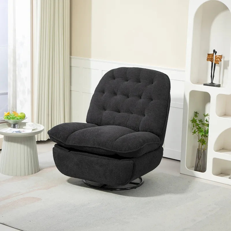 Fauteuil inclinable pivotant à 360 degrés en chenille moderne, ensemble de 1