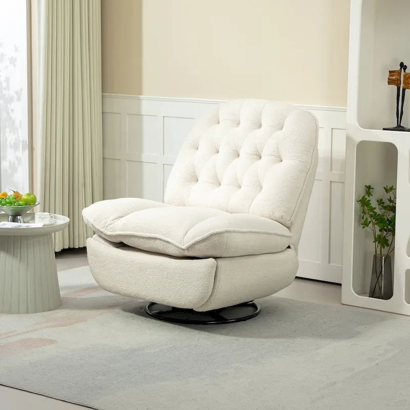 Fauteuil inclinable pivotant à 360 degrés en chenille moderne, ensemble de 1