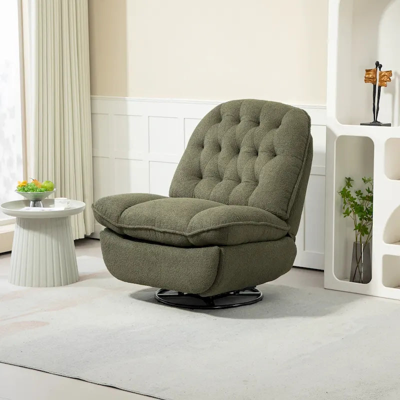 Fauteuil inclinable pivotant à 360 degrés en chenille moderne, ensemble de 1