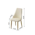 Chaise de salle à manger avec pieds en métal robustes blancs en cuir PU pour salon, salle à manger, salle de réception (Lot de 2)